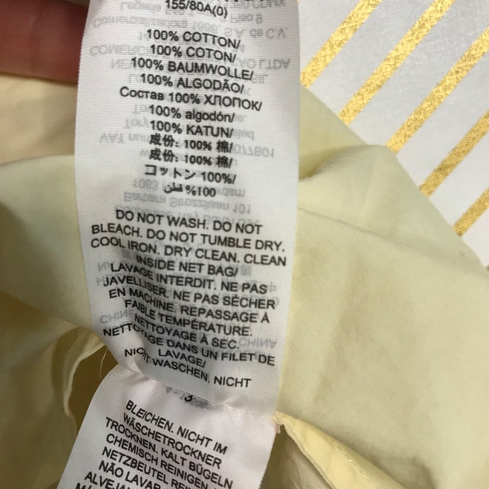 Tory Burch Womens Sleeveless Cotton Tee Size 0 Light Yellow Ruched Shoulder - Picture 8 of 9